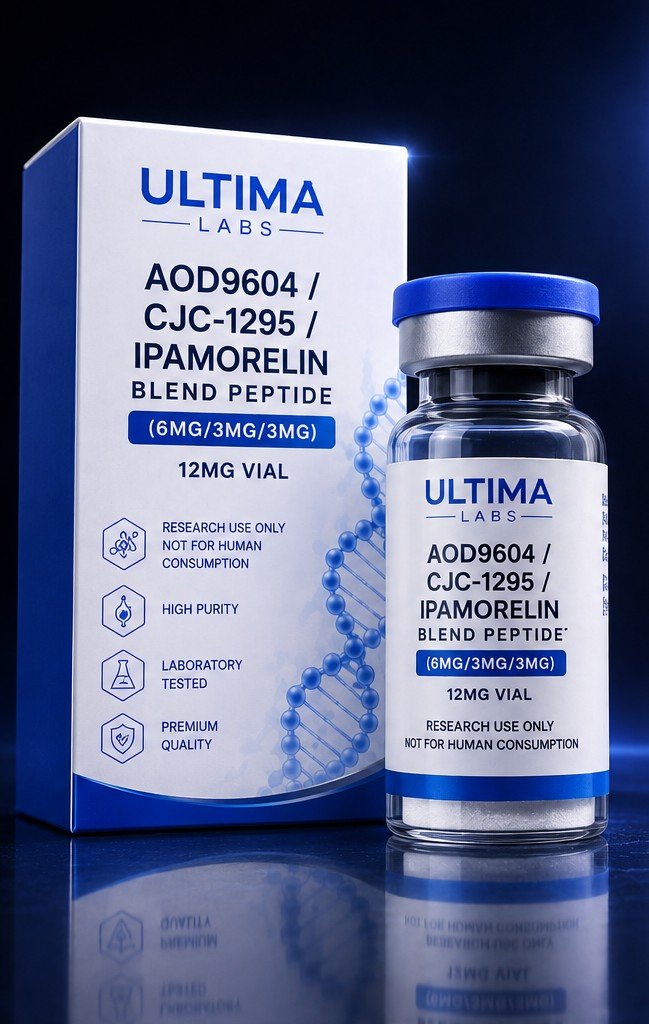 AOD9604/CJC-1295/IPAMORELIN BLEND PEPTIDE (6MG/3MG/3MG) 12MG VIAL