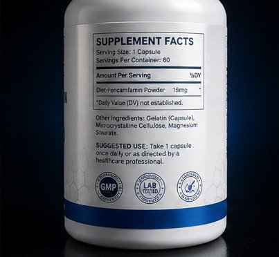 DIET-FENCAMFAMIN POWDER (60 CAPSULES) (15MG/CAPSULE, 900MG TOTAL) - Image 2