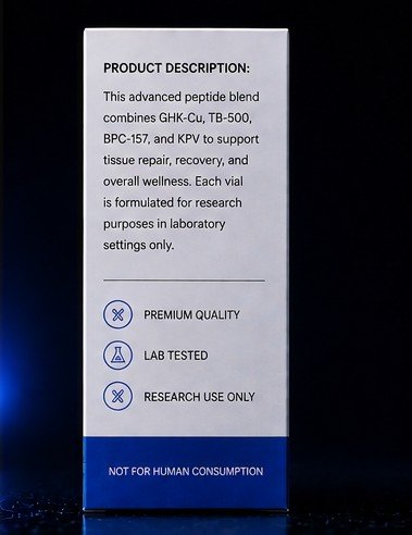 GHK-CU TB-500 BPC-157 KPV Blend Peptide 80mg Vial | 50/10 - Image 3