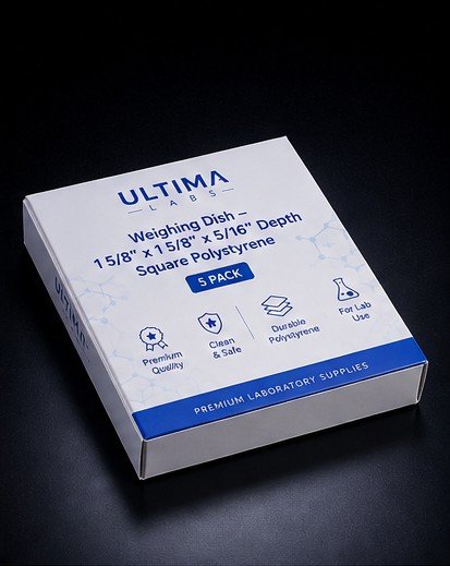square polystyrene weighing dish 5 Pack | 1 5/8 inch | Ultimaa - Image 3