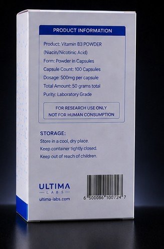 VITAMIN B3 POWDER (100 CAPSULES) (500MG/CAPSULES, 50 GRAMS TOTAL) - Image 4