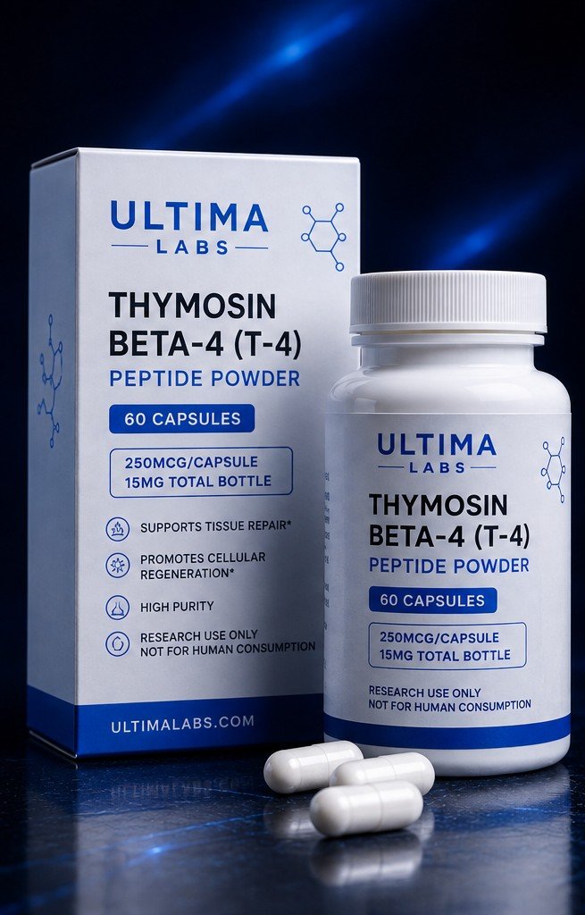 THYMOSIN BETA-4 (T - 4) PEPTIDE POWDER (60 CAPSULES) (250MCG/CAPSULE, 15MG TOTAL BOTTLE)