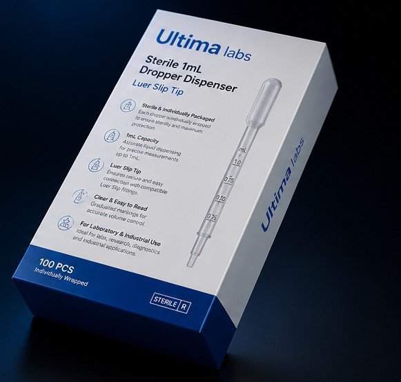 Sterile 1mL Dropper Dispenser Luer Slip Tip - Image 2