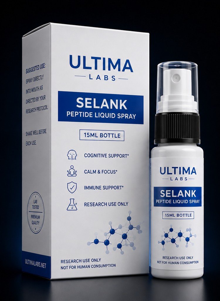 Selank Peptide Liquid Spray 15mL Bottle - Anxiolytic