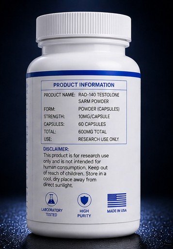 RAD-140 TESTOLONE SARM POWDER (60 CAPSULES) (10MG/CAPSULE, 600MG TOTAL) - Image 2