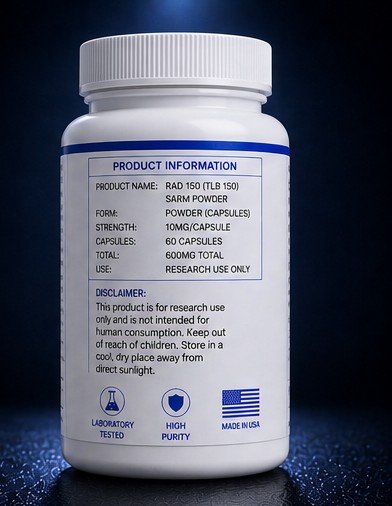 RAD 150 (TLB 150) SARM POWDER (60 CAPSULES) (10MG/CAPSULE, 600MG TOTAL) - Image 3