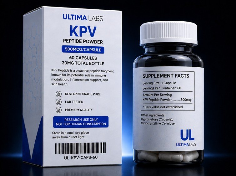 KPV PEPTIDE POWDER (60 CAPSULES) (500MCG/CAPSULE, 30MG TOTAL BOTTLE) - Image 2