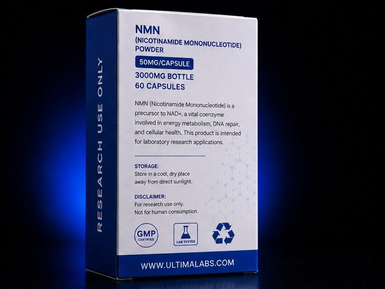 NMN (NICOTINAMIDE MONONUCLEOTIDE) POWDER (60 CAPSULES) (50MG/CAPSULE, 3000MG BOTTLE) - Image 2