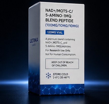 Energy Peptide Blend - NAD MOTS-C 5-Amino-1MQ 120mg Vial - Image 3