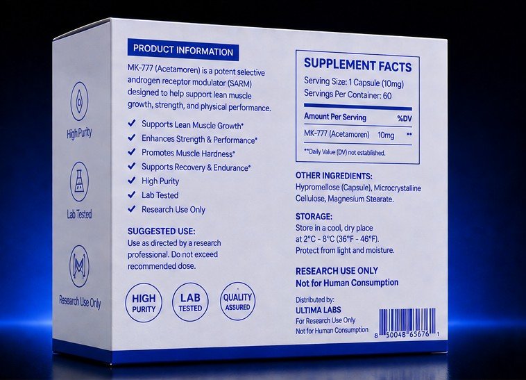 MK-777 ACETAMOREN SARM POWDER (60 CAPSULES) (10MG/CAPSULE, 600MG TOTAL) - Image 2