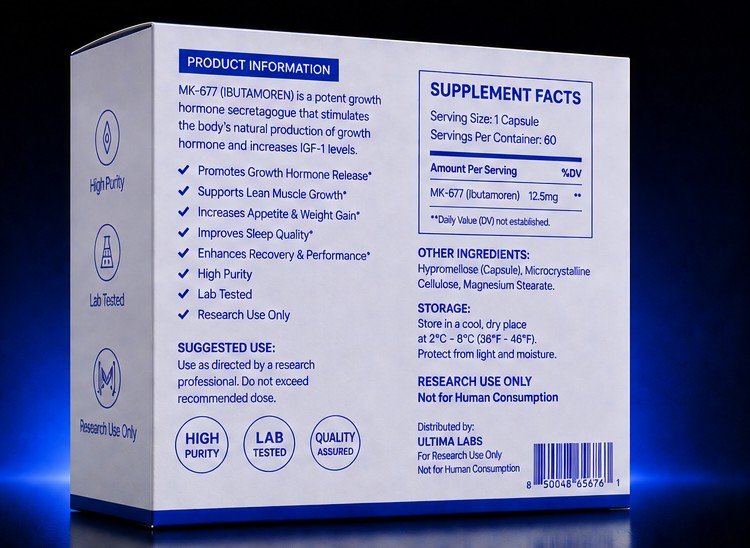 MK-677 IBUTAMOREN NUTROBAL POWDER (60 CAPSULES) (12.5MG/CAPSULE, 750MG TOTAL) - Image 2