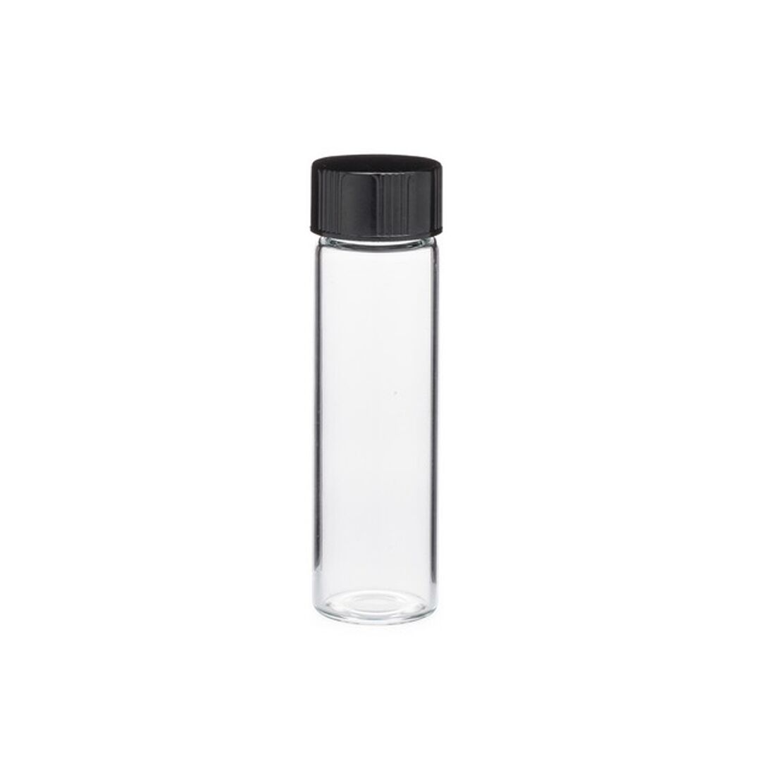 4 Dram (14.8mL) Clear Glass Screw Top Vial (Black Cap)