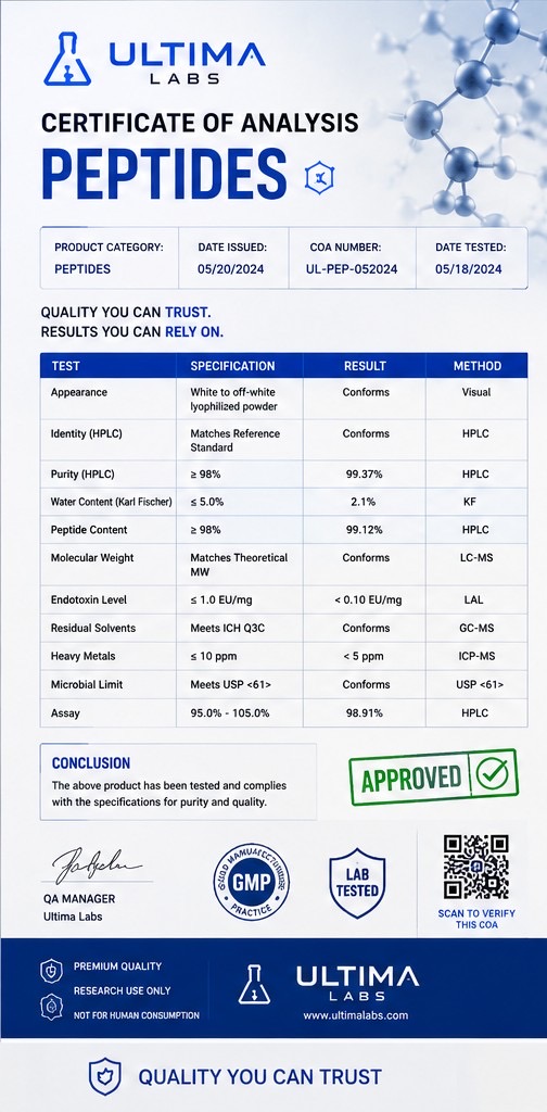 Peptides Certificate of Analysis (COA)